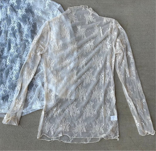 Allie lace sheer mesh top